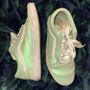 Green shimmery vans